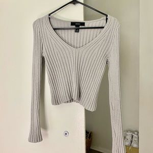 Soft Grey V Neck Sweater